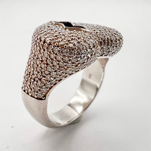 925 Sterling Sliver Moissanite Broken Heart Ring, 2.9ctw VVS Stones Hip Hop Jewe - Picture 4 of 9